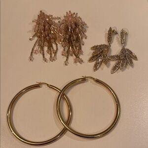 Chic Gold and Silver Earring Trio Set